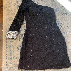 Vintage Shail K beaded black dress size 0